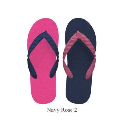 Photo2: CRAZY Flip Flops – Navy × Tropical Pink | Made in Japan
