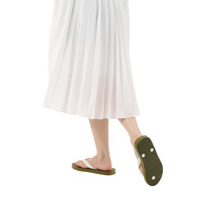Photo11: Simple Flip-Flops – City Green (Olive) Sole | Made in Japan