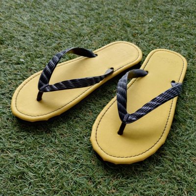 Photo2: Glove Leather Flip Flops – Yellow | Made in Japan