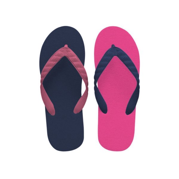 Photo1: CRAZY Flip Flops – Navy × Tropical Pink | Made in Japan (1)