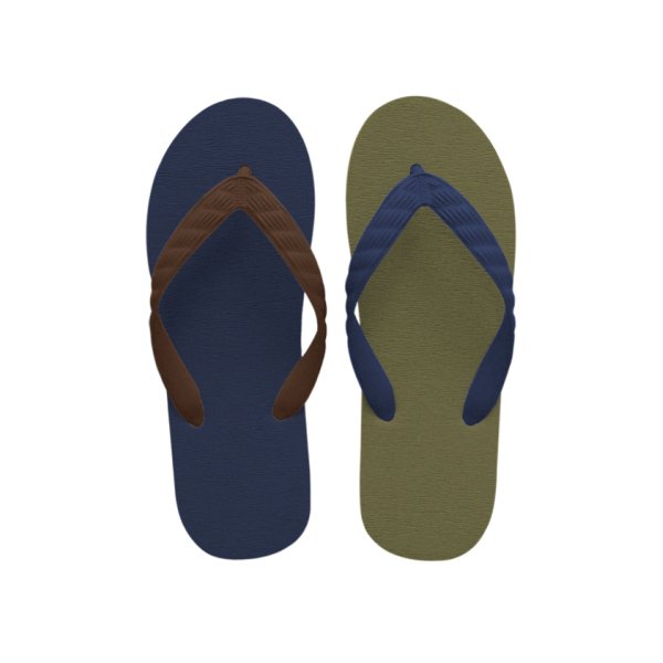 Photo1: CRAZY Flip Flops – Navy × City Green | Made in Japan (1)