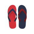 Photo1: CRAZY Flip Flops – Red × Navy | Made in Japan (1)