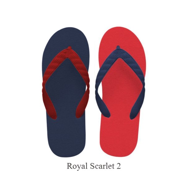 Photo2: CRAZY Flip Flops – Red × Navy | Made in Japan (2)