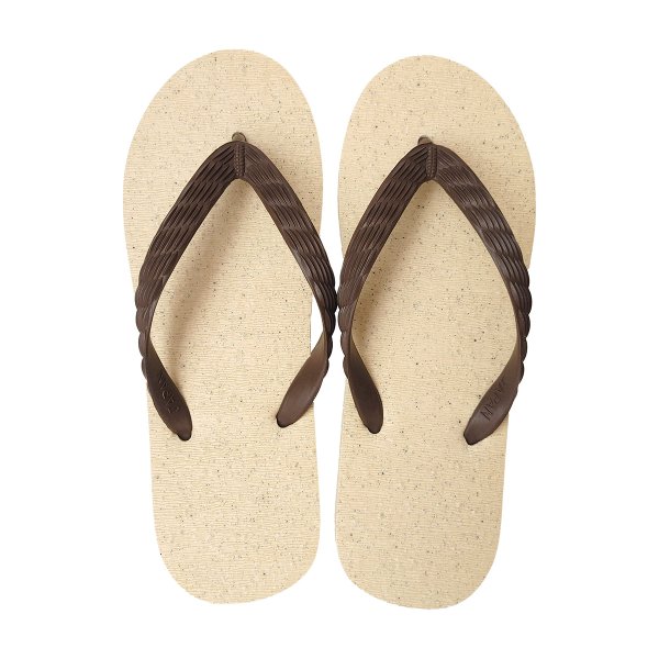 Photo1: Oyster Shell Natural Rubber Flip Flops – Made in Japan (1)