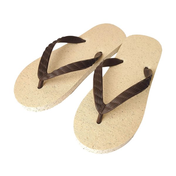 Photo2: Oyster Shell Natural Rubber Flip Flops – Made in Japan (2)