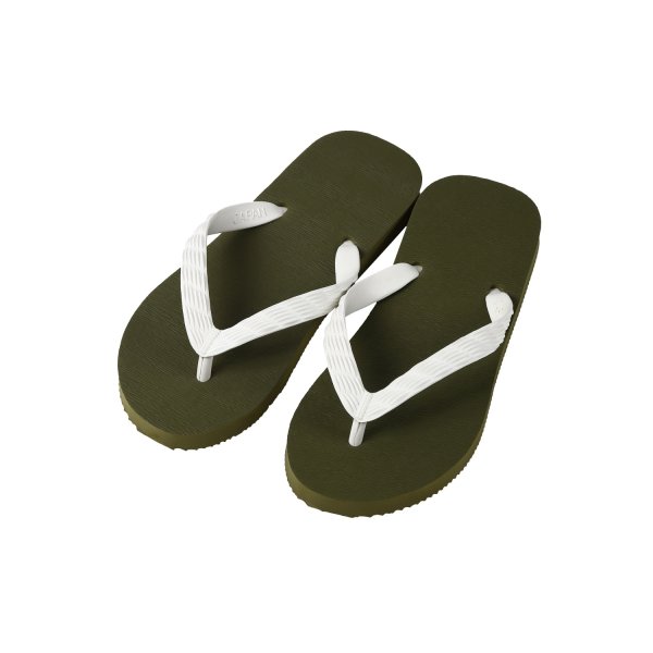 Photo6: Olive Large Size Flip-Flops (29–32 cm / US 11–14) – TSUKUMO | Made in Japan (6)